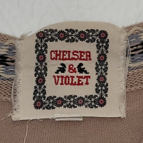 576. Chelser & Violet Long Sleeve Top Tan Sz L - Picture 6 of 9